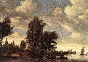 RUYSDAEL, Salomon van The Ferry Boat dh oil